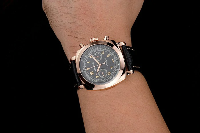 Panerai Radiomir 1940 Black Dial Rose Gold Case Black Leather Strap new122235