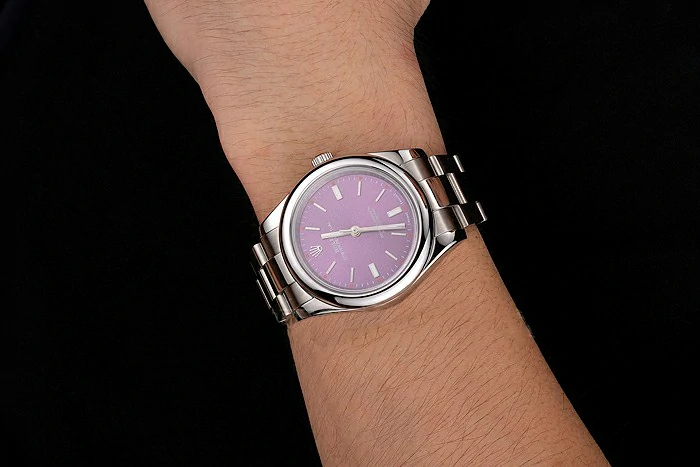 Rolex Oyster Perpetual Red Grape Dial Stainless Steel Case And Bracelet new122248