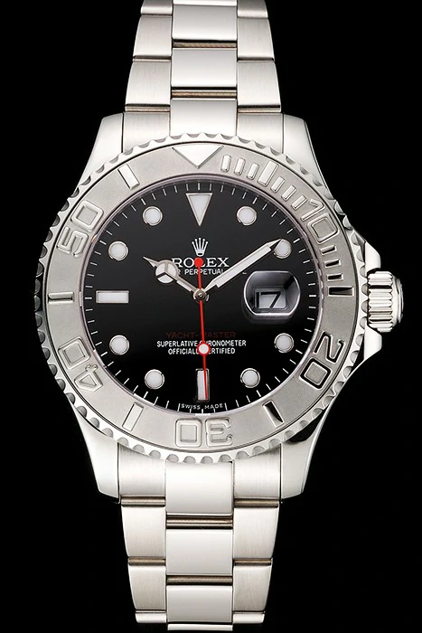 Rolex Yacht Master Black Dial Stainless Steel Case And Bracelet new122489