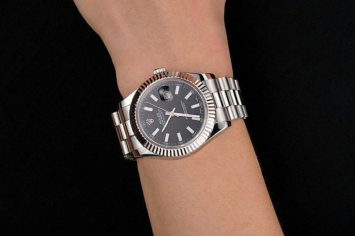 Rolex Datejust Black Dial Stainless Steel Case And Bracelet new122503