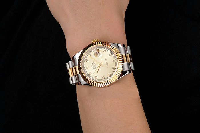 Rolex Datejust Gold Dial And Bezel Stainless Steel Case Two Tone Bracelet new122505