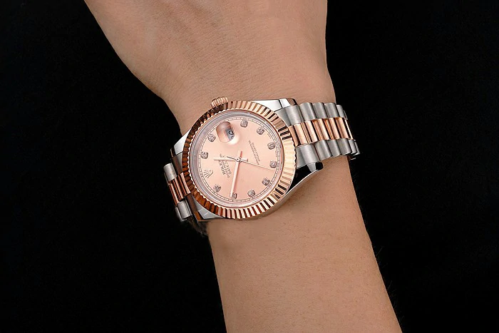 Rolex Datejust Rose Gold Dial And Bezel Stainless Steel Case Two Tone Bracelet new122507