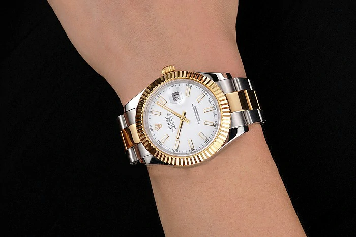Rolex Datejust White Dial Stainless Steel Case Two Tone Gold Bracelet new122515