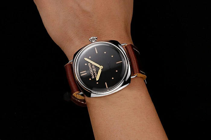 Panerai Radiomir Vintage SLC PAM425 Black Dial Stainless Steel Case Brown Leather Strap new122615