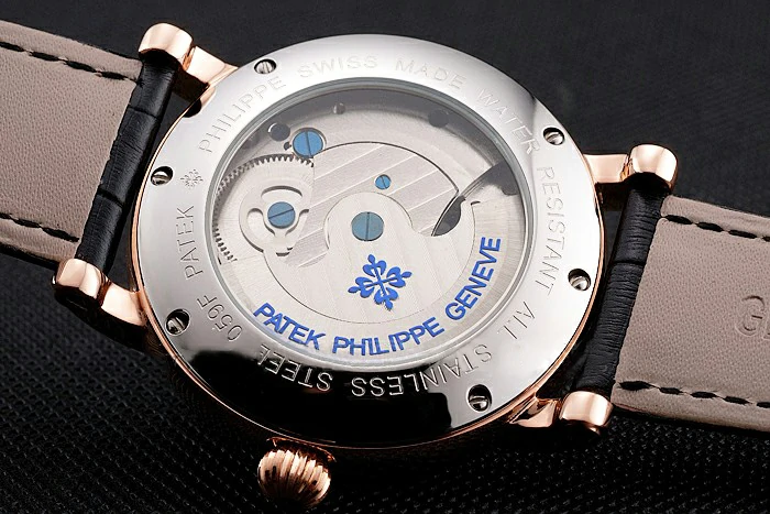 Patek Philippe Grand Complications Moonphase Perpetual Calendar Tourbillon Black Dial Rose Gold Case Black Leather Strap new122624