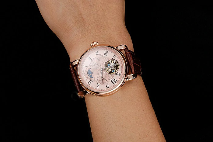 Patek Philippe Grand Complications Moonphase Perpetual Calendar Tourbillon Rose Gold Case And Dial Brown Leather Strap new122625