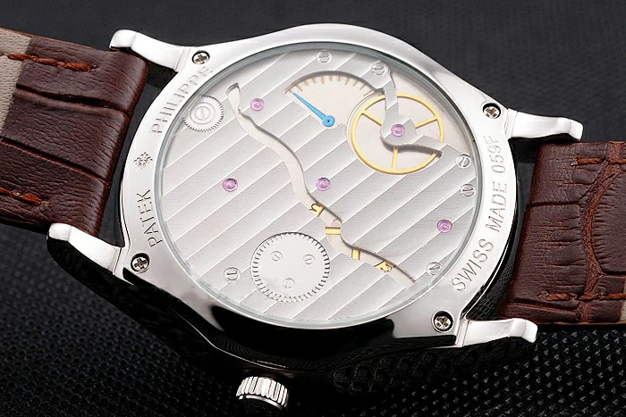 Patek Philippe Calatrava Date Silver Dial Stainless Steel Case Brown Leather Strap new122626