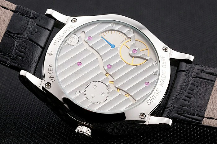 Patek Philippe Calatrava Date Black Dial Stainless Steel Case Black Leather Strap new122627