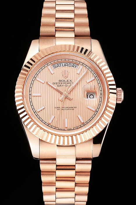 Rolex Day Date 40 Rose Gold Etched Dial Rose Gold Case And Bracelet new122631