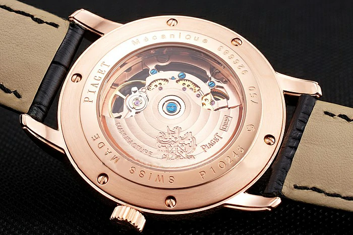 Piaget Altiplano Rose Gold Skeleton Dial With Diamonds Rose Gold Case Black Leather Strap new122781