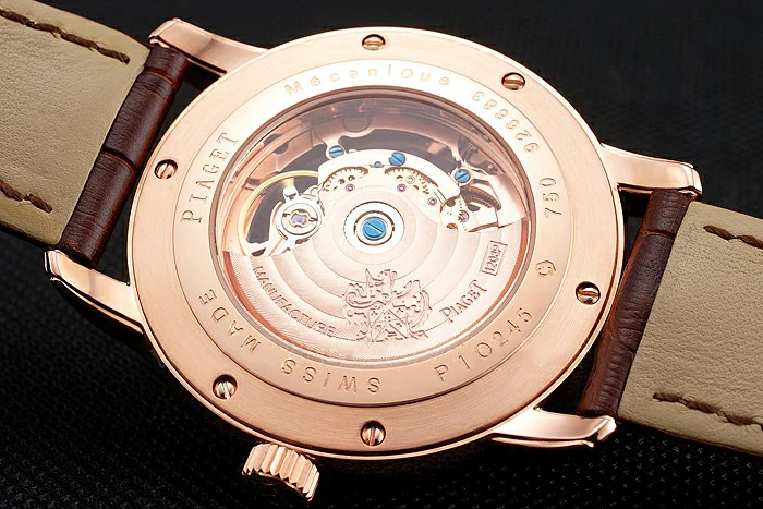 Piaget Altiplano Rose Gold Skeleton Dial With Diamonds Rose Gold Case Brown Leather Strap new122782