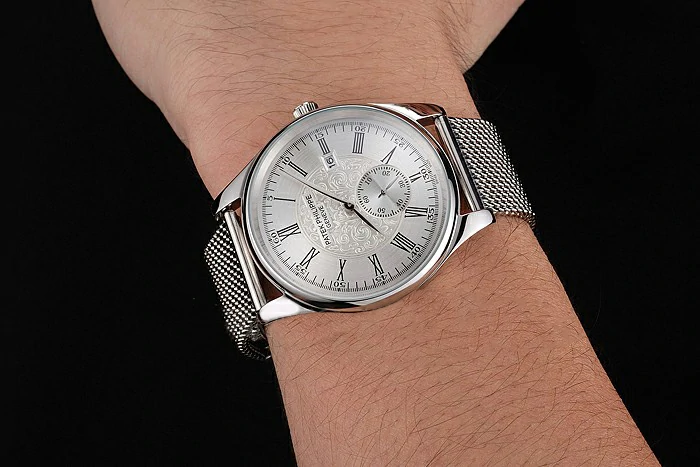 Patek Philippe Calatrava Small Seconds Silver Engraved Dial Stainless Steel Case And Bracelet new122966