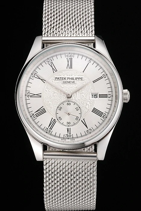 Patek Philippe Calatrava Small Seconds Silver Engraved Dial Stainless Steel Case And Bracelet new122966