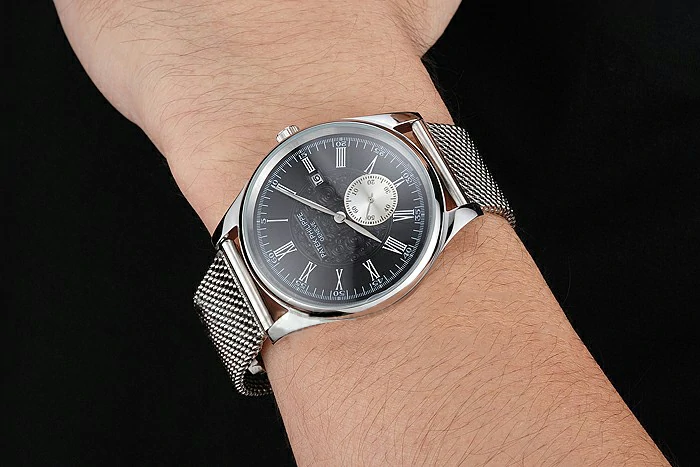 Patek Philippe Calatrava Small Seconds Black Engraved Dial Stainless Steel Case And Bracelet new122968