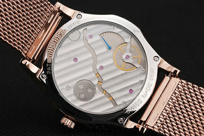 Patek Philippe Calatrava Small Seconds Silver Engraved Dial Rose Gold Case And Bracelet new122970