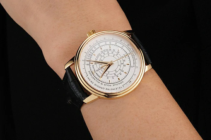 Patek Philippe Multi Scale White Dial Gold Case Black Leather Strap new122980