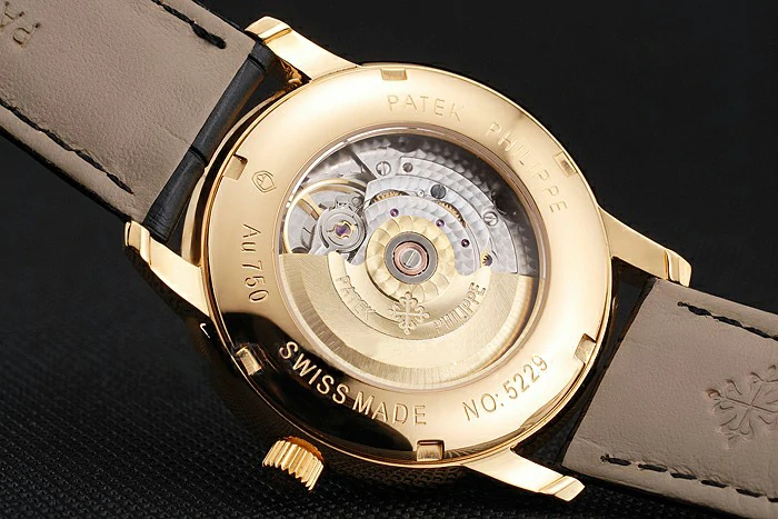 Patek Philippe Multi Scale Black Dial Gold Case Black Leather Strap new122981