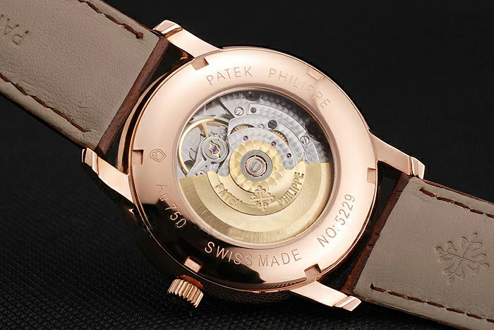 Patek Philippe Multi Scale Black Dial Rose Gold Case Brown Leather Strap new122983