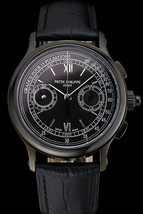 Patek Philippe 5170J Black Dial Black Case Black Leather Strap new122997