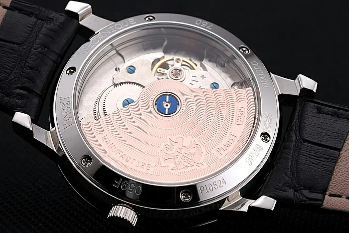 Piaget Altiplano Date Black Dial Stainless Steel Case Black Leather Strap new123375