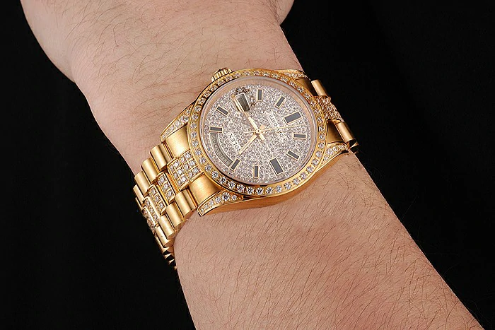 Rolex Day Date Yellow Gold Diamond Pave new123400