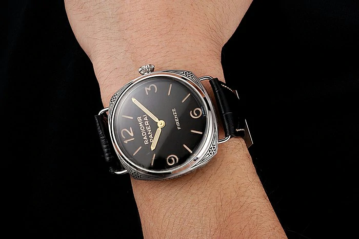 Panerai Radiomir 3 Days Acciaio "Firenze" Black Dial Stainless Steel Case Black Leather Strap new123417