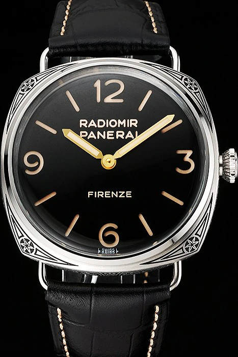 Panerai Radiomir 3 Days Acciaio "Firenze" Black Dial Stainless Steel Case Black Leather Strap new123417