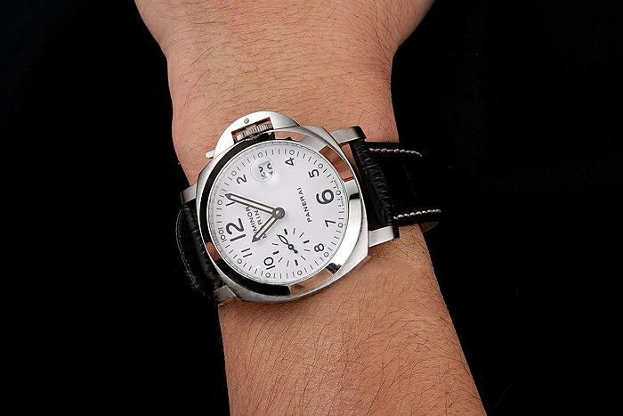 Panerai Luminor Marina White Dial Stainless Steel Case Black Leather Strap new123418