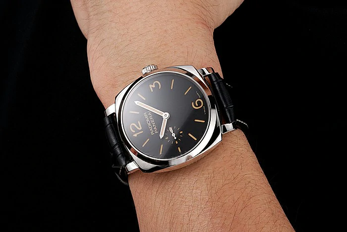Panerai Radiomir Black Dial Stainless Steel Case Black Leather Strap new123421