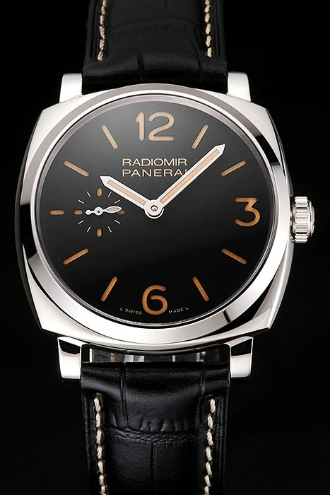Panerai Radiomir Black Dial Stainless Steel Case Black Leather Strap new123421