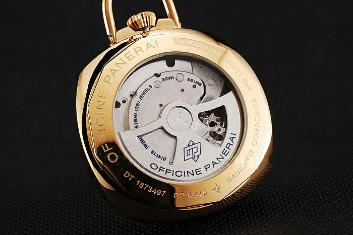 Panerai Radiomir Pocket Watch Black California Dial Gold Case And Chain new123569