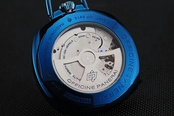 Panerai Radiomir Pocket Watch Blue Dial Blue Plated Case Stainless Steel Chain new123571