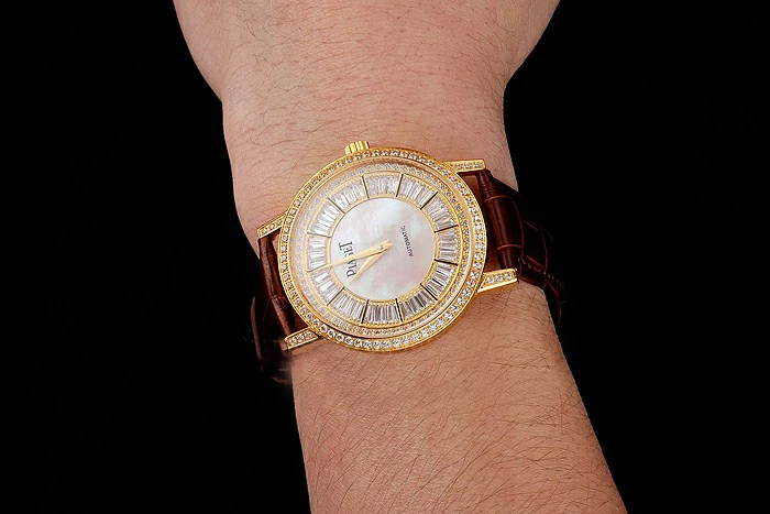 Piaget Altiplano Diamond Set Gold Case And Pearl Dial Brown Leather Strap new123575