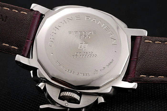 Panerai Radiomir 8 Days Chronograph Black Dial Stainless Steel Case Plum Leather Strap new123900