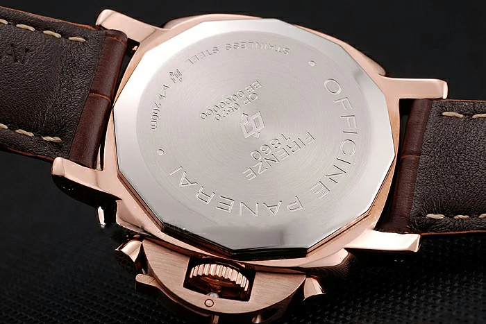 Panerai Radiomir 8 Days Chronograph White Dial Rose Gold Case Brown Leather Strap new123901