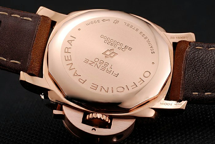 Panerai Radiomir White Dial Diamond Bezel Rose Gold Case Brown Suede Leather Strap new123904