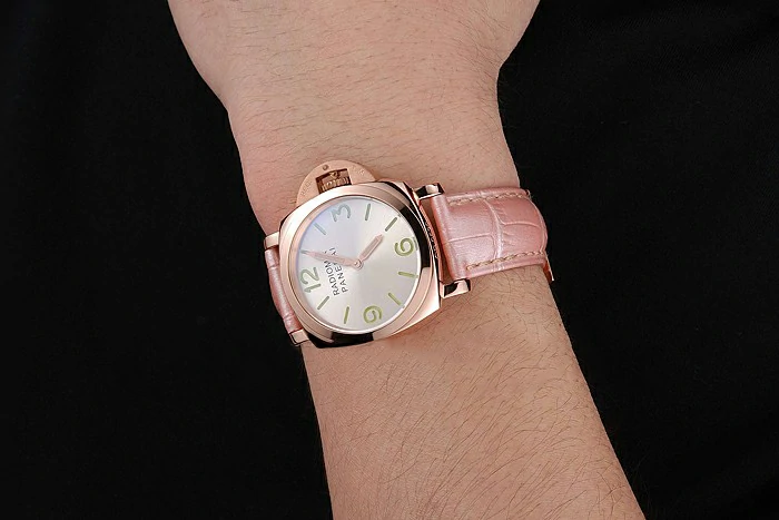 Panerai Radiomir White Dial Rose Gold Case Pink Leather Strap new123907