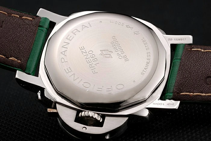 Panerai Radiomir White Dial Stainless Steel Case Green Leather Strap new123909