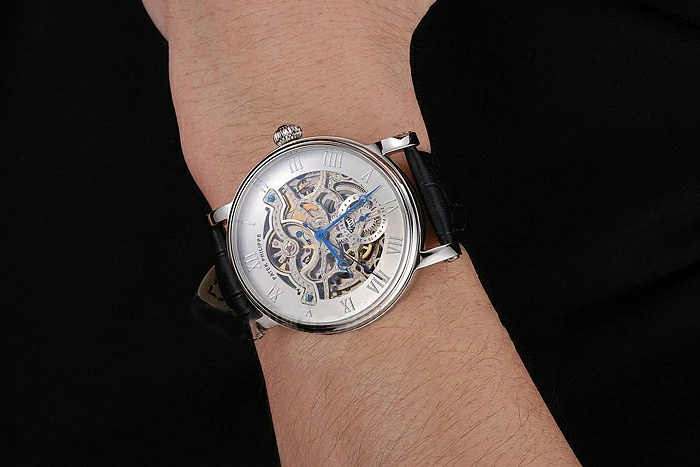 Patek Philippe Grand Complications White Skeleton Dial Stainless Steel Case Black Leather Strap new123915