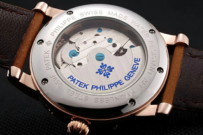 Patek Philippe Grand Complications Day Date Tourbillon Black Dial Rose Gold Case Brown Suede Leather Strap new123919