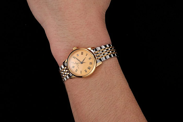 Patek Philippe Calatrava Ladies Gold Dial Yellow Gold Case Two Tone Bracelet new123931