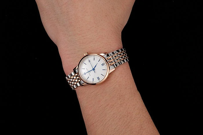 Patek Philippe Calatrava Ladies White Dial Blue Numerals Rose Gold Case Two Tone Bracelet new123935