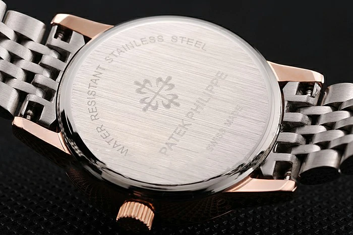 Patek Philippe Calatrava Ladies White Dial Rose Gold Case Two Tone Bracelet new123937
