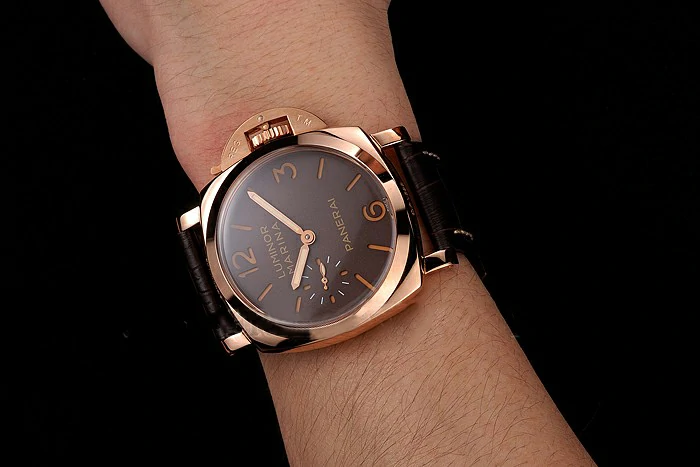Panerai Luminor Marina Brown Dial Rose Gold Case Brown Leather Strap new123948