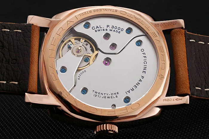 Panerai Radiomir 1940 Black Dial Rose Gold Case Brown Suede Leather Strap new123949