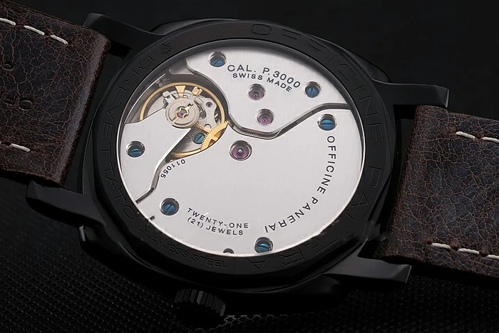 Panerai Radiomir 1940 Black Dial Black PVD Case Brown Leather Strap new123950
