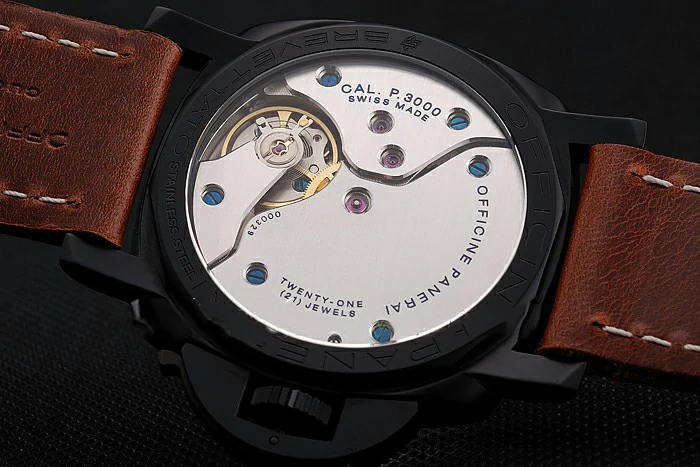 Panerai Luminor Marina Brown Dial Black PVD Case Brown Leather Strap new123954