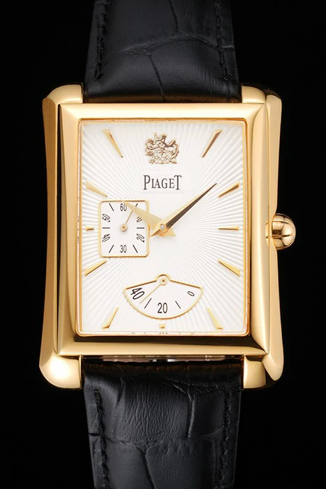 Piaget Emperador Tourbillon Skeleton Gold Diamond Case Black Leather Bracelet new124557