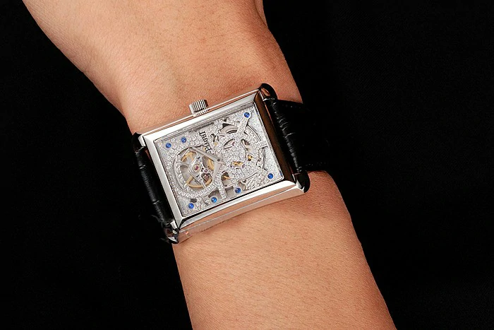 Piaget Emperador Tourbillon Skeleton Silver Case Brown Leather Bracelet new124561
