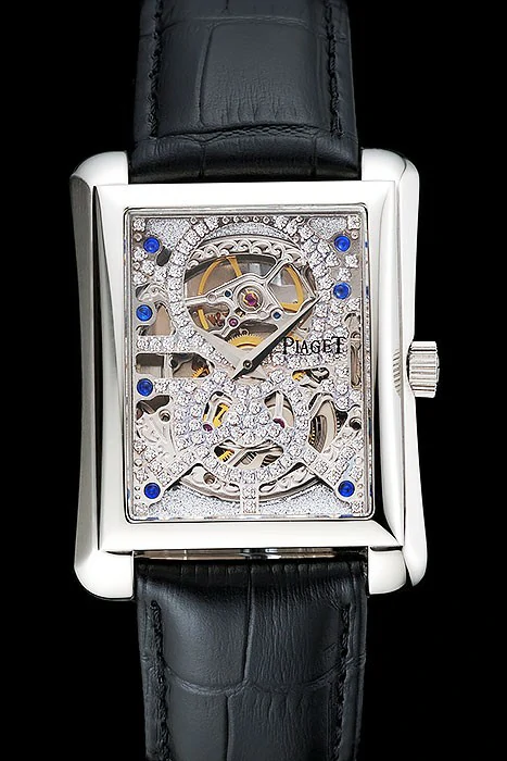 Piaget Emperador Tourbillon Skeleton Silver Case Brown Leather Bracelet new124561